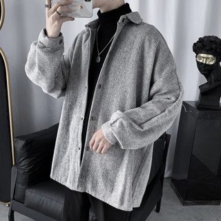 Woolen shirt Korean style loose, handsome and versatile Hong Kong style