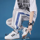 Ice silk trousers men's summer thin section trendy ins Hong Kong style loose casual sweatpants design sense niche all-match trousers