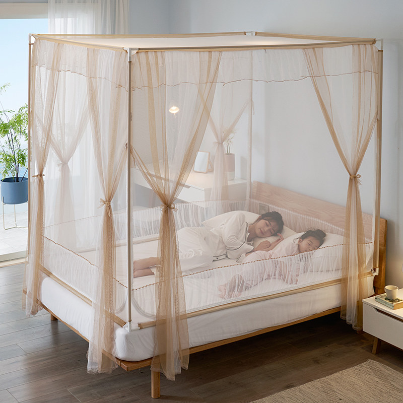 Mosquito net anti-fall children's reinforced thickened baby baby to prevent falling off the bed U-shaped three-door all-inclusive bottom bed sheet