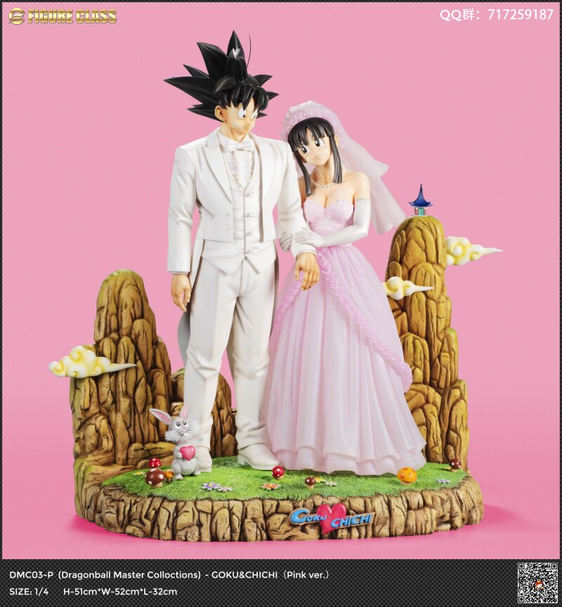 FC Dragon Ball Goku ChiChi Wedding Figurine 1/4 Resin Statue