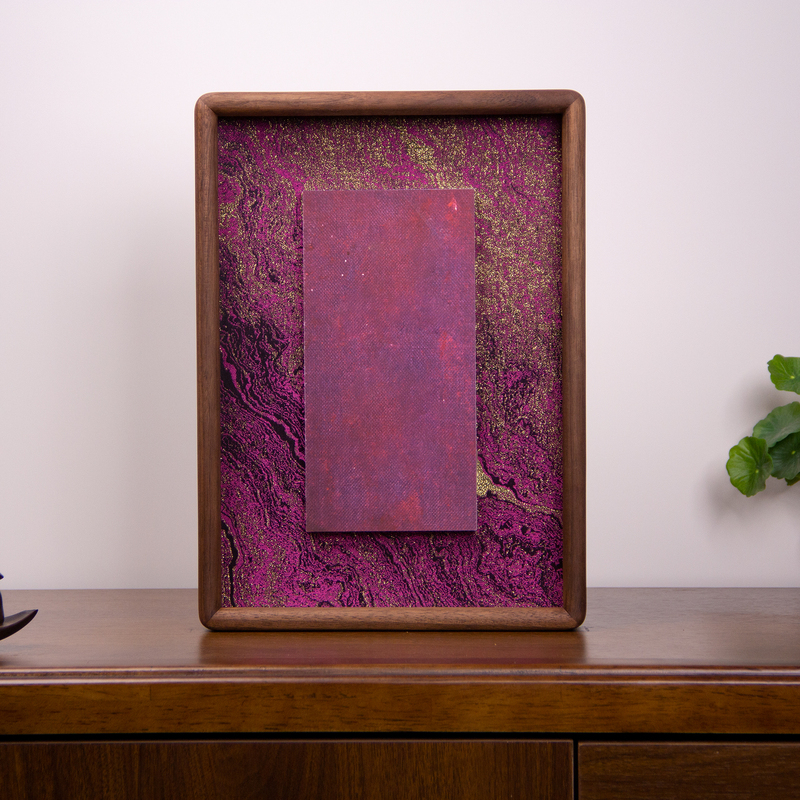 North American Black Walnut Mortise and Tenon Hollow 1.5 Frame Solid Wood Blank Calligraphy Gilt Song Brocade Self-Written Decorative Picture Frame