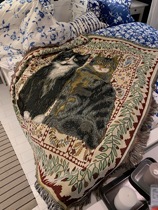  US order Cat tapestry Leisure blanket Decorative blanket Pet blanket Cotton cover blanket Sofa blanket Fabric knitted blanket