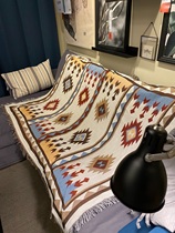 Outdoor Picnic Blanket American Caravan Carpet Geometry Indian Turkey Casual Couch Blanket Decoration Thread Blanket Pure Cotton