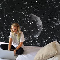 Foreign trade ins hanging cloth Nordic leisure sofa background cloth Black starry sky moon series decorative tapestry universe