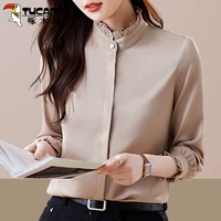 Цвет шампанского/грибок воротника-стойки