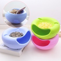 Creative multifunctional snacks melon seeds storage box mobile phone holder home living room office desktop storage trash can