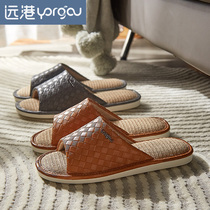 Spring and autumn slippers home indoor waterproof surface Fashion Spring couple linen bottom foot modern light luxury male soil