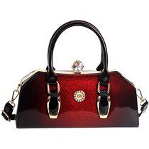 Kaiyin Guweis trend light luxury new portable high-end texture patent leather shoulder shoulder bag 650678