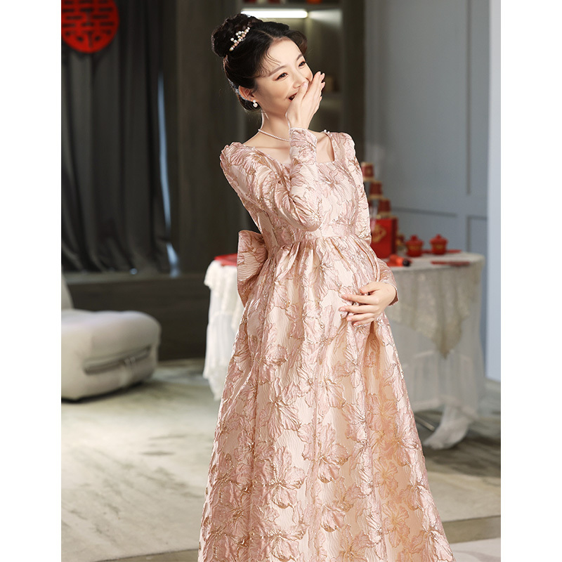 French-Style Evening Dress for Women, Plus Size, for Pregnant Women, Hostess, Birthday Party, Runaway Princess Dress, High-End, Light Luxury, Niche French-Style Evening Dress for Women, Plus Size, for Pregnant Women, Hostess, Birthday Party, Runaway Princess Dress, High-End, Light Luxury, Niche