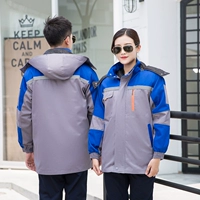 (Длинная модель) Серый Pinba Blue Plack Cotton Jacket