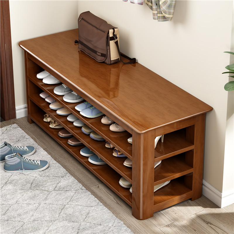 Changing shoes stool Home doorway shoe rack Shoe cabinet stool integrated wearing shoes stool solid wood Nordic can sit strip test shoe stool