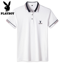 Playboy mens short sleeve t-shirt trend youth summer half sleeve 2021 New lapel Korean men polo shirt