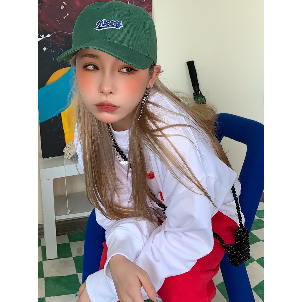 NECY2021 new campus wind three-color retro small LOGO baseball cap sports sunscreen peaked cap summer