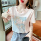 Heavy industry beaded white short-sleeved T-shirt women's summer women's clothing 2023 new design sense pure cotton half-sleeved top women