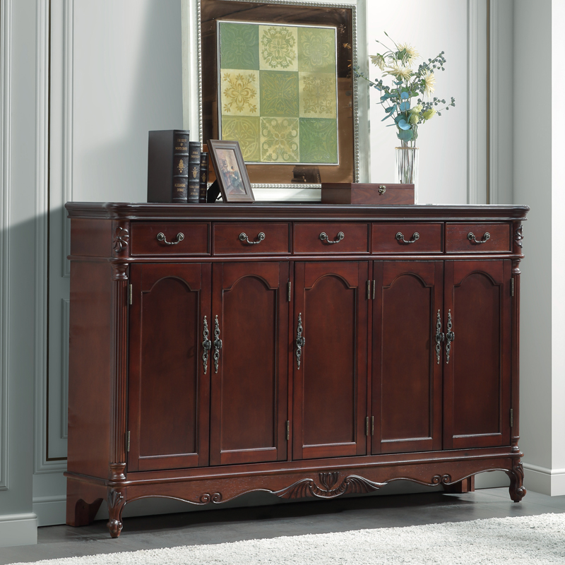 American-style solid wood shoe cabinet entry door foyer cabinet to the door partition cabinet European-style storage cabinet living room large-capacity porch cabinet