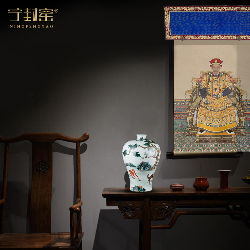 Better sealed up manually name plum bottle vase jingdezhen ceramic sitting room hand - made furnishing articles archaize of new Chinese style decoration decoration