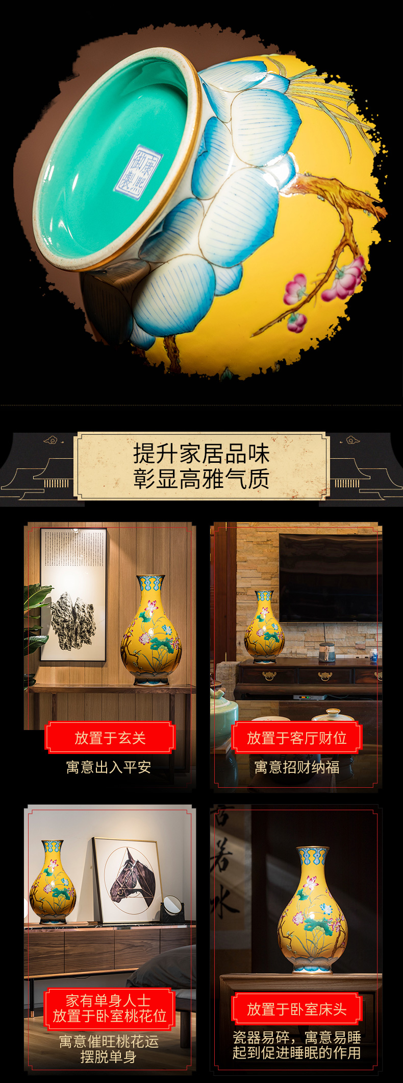 Ning hand - made antique vase seal up with jingdezhen ceramic bottle vase furnishing articles sitting room four seasons flower okho spring bottle