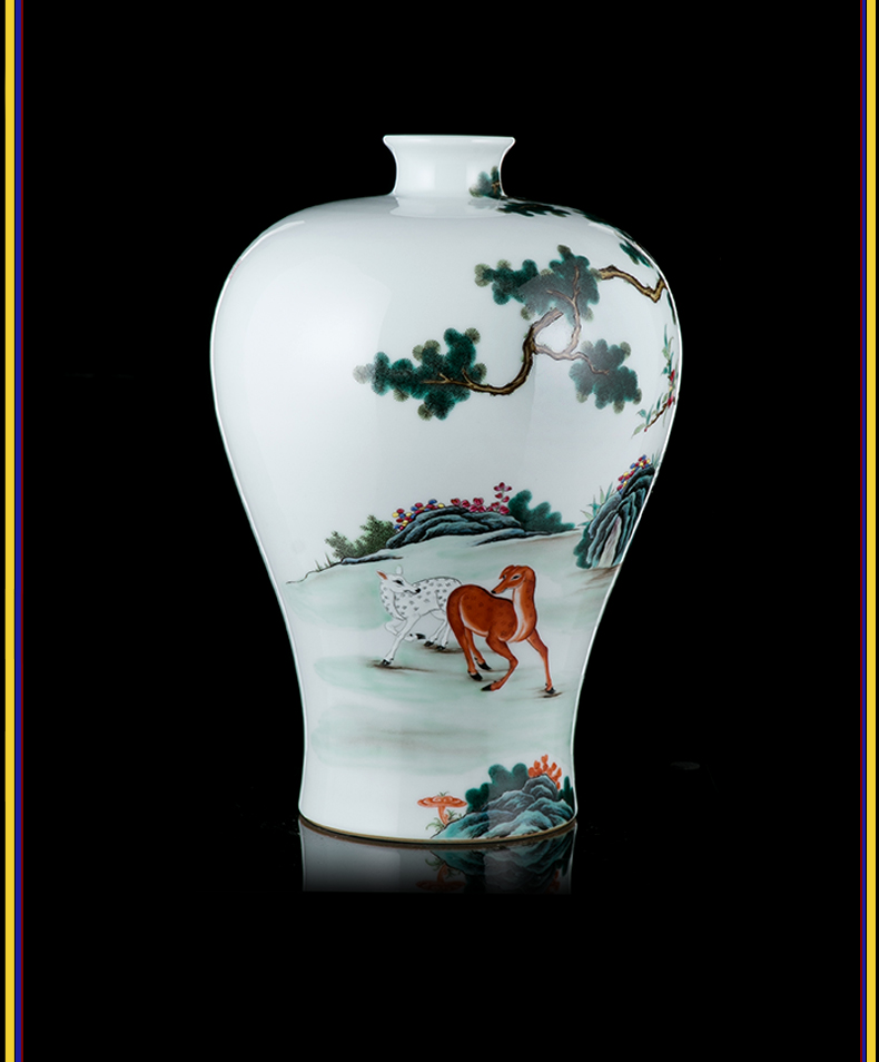 Better sealed up manually name plum bottle vase jingdezhen ceramic sitting room hand - made furnishing articles archaize of new Chinese style decoration decoration