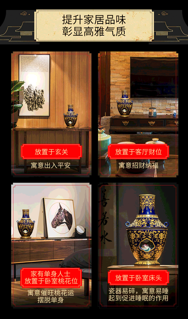 Better sealed up with jingdezhen ceramic big vase furnishing articles sitting room hand - made porcelain antique Chinese blue and white porcelain household act the role ofing is tasted