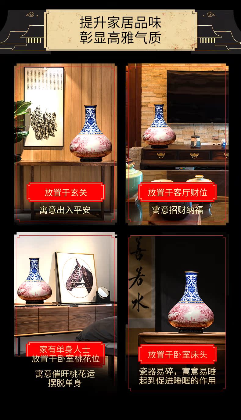 Ning hand - made archaize floret bottle sealed up with jingdezhen ceramic bottle vase furnishing articles, the sitting room is blue and white landscape lines this bottle