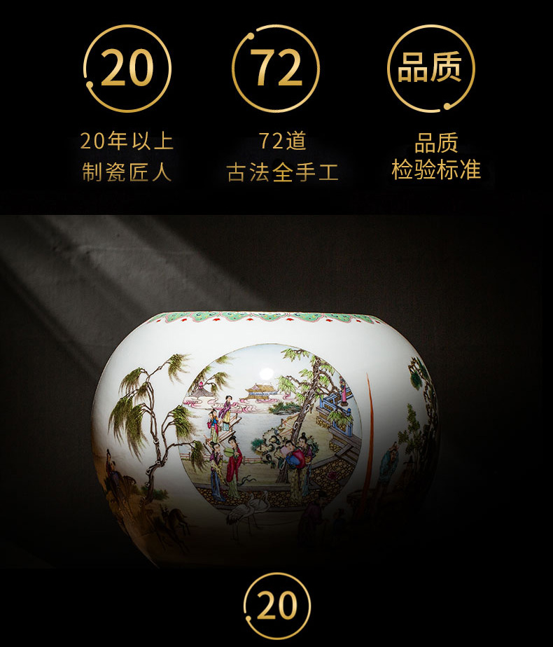 Ning hand - made antique vase seal up with jingdezhen ceramic bottle vase furnishing articles sitting room story lines washing powder enamel characters