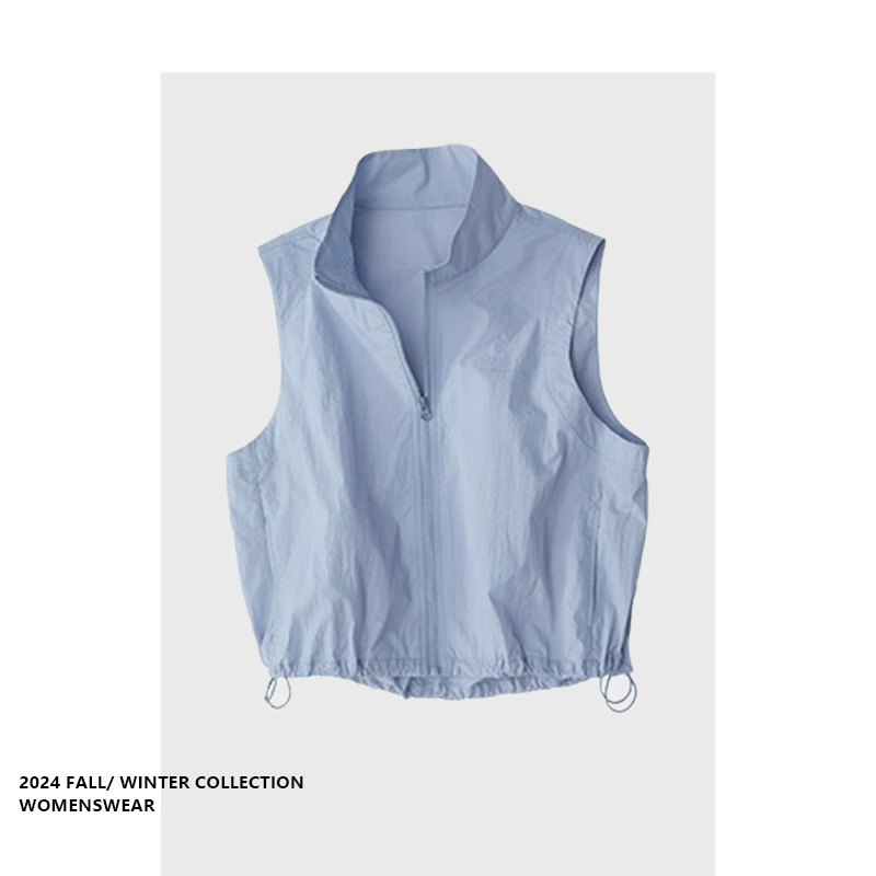 Forever 21 Blue Casual Loose Slimming Solid Color Zipper Sleeveless Vest Top for Women 2026 Summer New Style Forever 21 Blue Casual Loose Slimming Solid Color Zipper Sleeveless Vest Top for Women 2026 Summer New Style