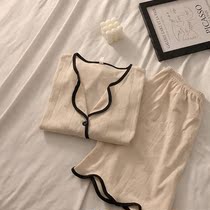 Sleepwear Women Summer 2022 New Pure Cotton Short Sleeve Suit Loose Big Code Pure Color Cuddly And Outwear Home Clothing