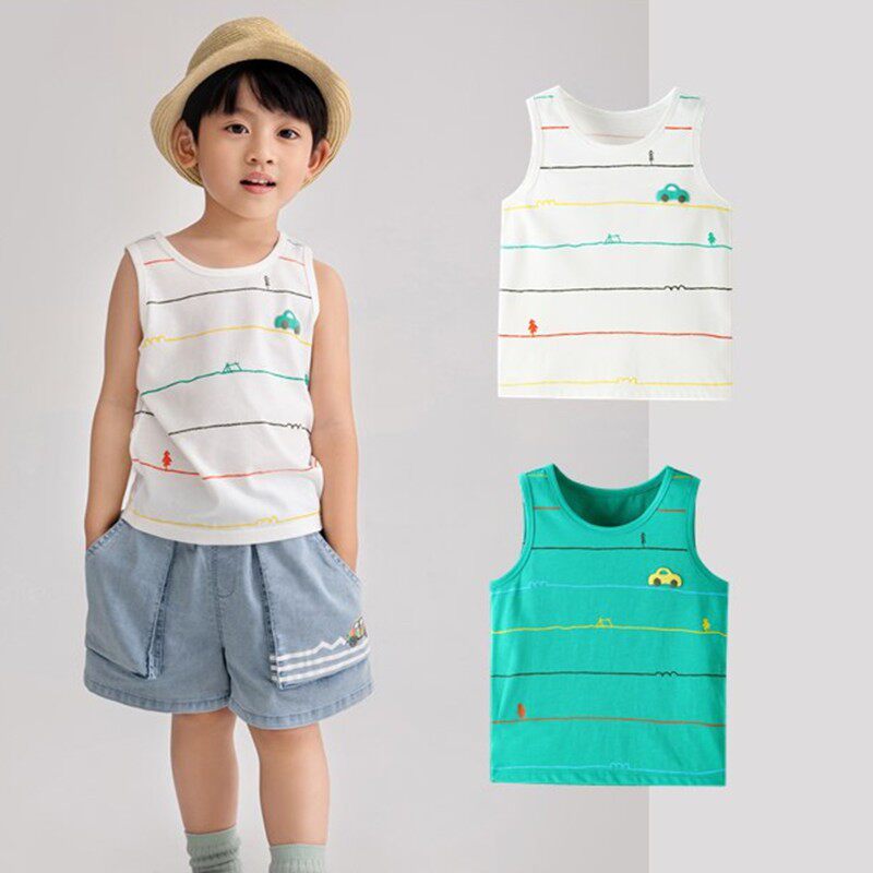 Annil boy clothing male and female summer fitting round collar vest sleeveless T-shirt with undershirt XB122618