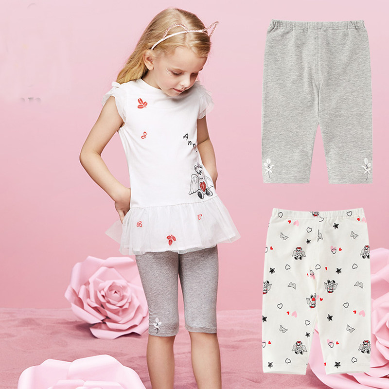Annai children's clothing girls' summer clothing pure cotton full-waist knitted cropped leggings sports casual pants XG826620