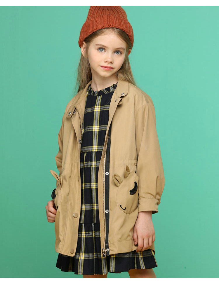 Annai Children's Dress Girls in Spring and Autumn Clothing Double - deck Medium and Long Wearwear Coat AG 835551