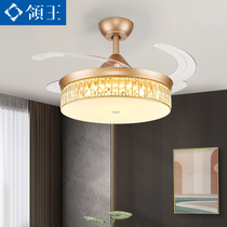 Leading King fan lamp hanging fan lamp dining room living room bedroom light luxury crystal electric fan lamp big wind chandelier with fan