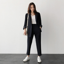 Suit suit female Korean version 2021 Spring and Autumn new casual small suit jacket ankle-length pants two-piece interview tooling