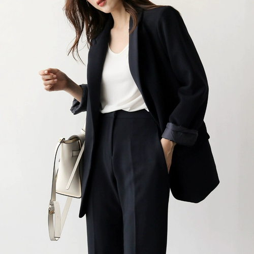 Классический костюм, комплект, осенняя куртка для отдыха, штаны, в корейском стиле