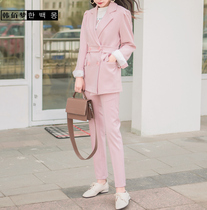 Spring dress new suit suit women interview dress spring and autumn slim Korean small suit jacket ankle-length pants two-piece set