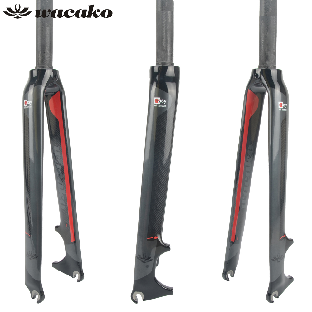  wacako road bike full carbon fiber front fork full carbon straight tube cone tube disc brake front fork 28 6-Taobao