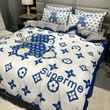 Шелковый шелковистый комплект, пододеяльник, простыня, легкий роскошный стиль, 4 предмета