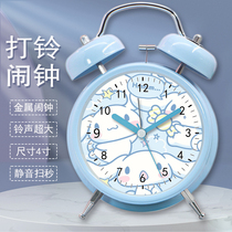 Cartoon student-specific alarm clock for children to get up silent bedroom bedside creative 4-inch alarm clock for powerful wake-up