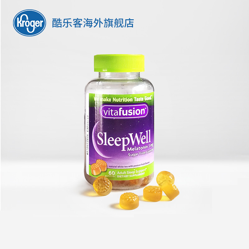Vitafusion美国进口Sleepwell褪黑素安瓶助眠睡眠软糖60粒