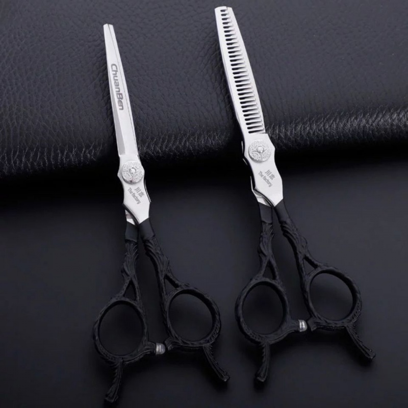 Japan imported 440c Kawamoto hairdressing scissors hairdresser professional with scissors without trace teeth scissors steel man