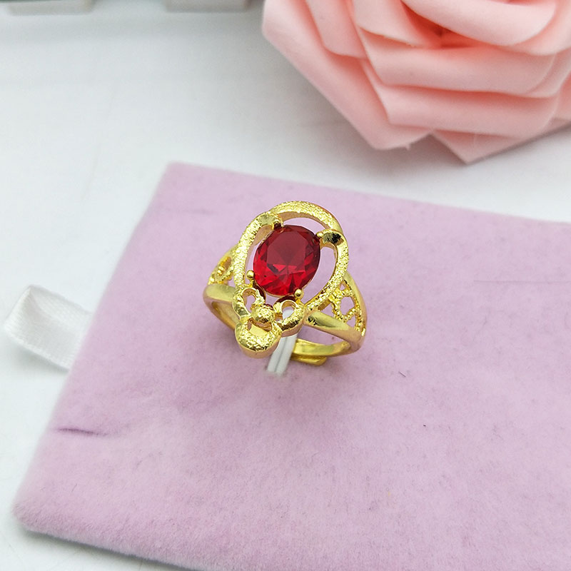 Giả Việt Nam Shajin Ruby Hoa Nhẫn Nữ Euro Đồng xu mạ vàng Joker Open Lady Index Nhẫn trang trí đám cưới nhẫn dr