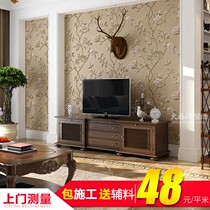 Chengdu seamless wall cloth wall cloth TV background wall Living room Bedroom non-woven fabric wallpaper full of smiles as flowers