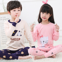 Childrens underwear suit Pure cotton thin Sleeping Boy Girl Girl Spring Autumn Boy Girl Full Cotton Warm Autumn Clothes