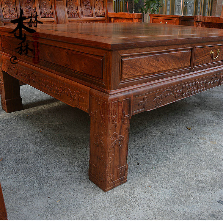 Lớn trái cây gỗ hồng mộc nội thất gỗ gụ sofa gỗ gụ kết hợp phòng khách gỗ hồng mộc Miến sofa sofa gỗ rắn - Bộ đồ nội thất bàn ghế thông minh