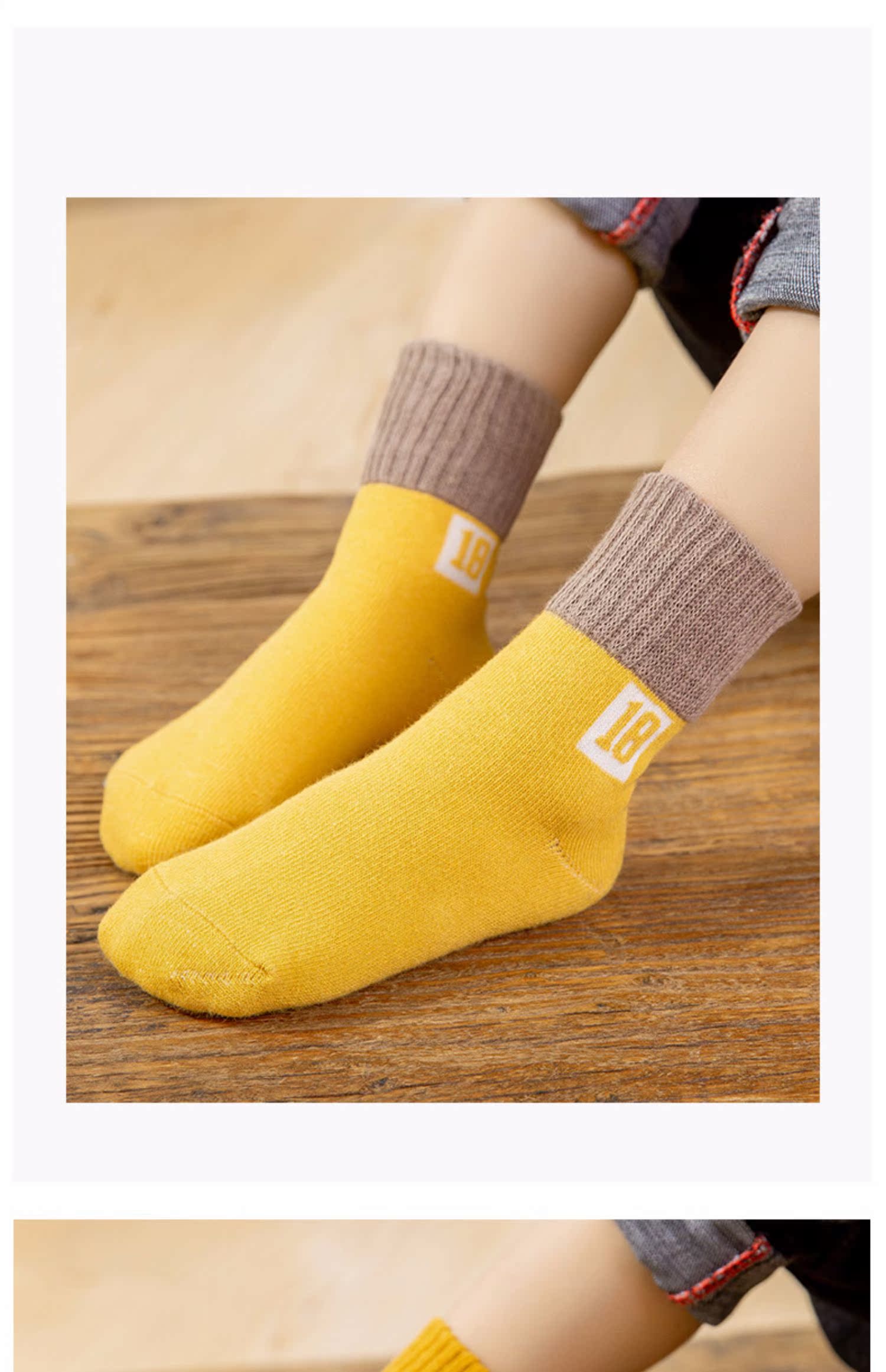 Vớ trẻ em cotton mùa thu và mùa đông dày terry ấm áp bé trai bé gái cộng với vớ cotton nhung mùa đông bé trai lớn tất cổ ngắn bé gái