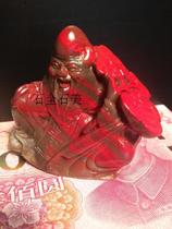 Changhua chicken bloodstone soft ground old pit horns frozen Hongyun Maitreya ornaments collection Heirloom JX023