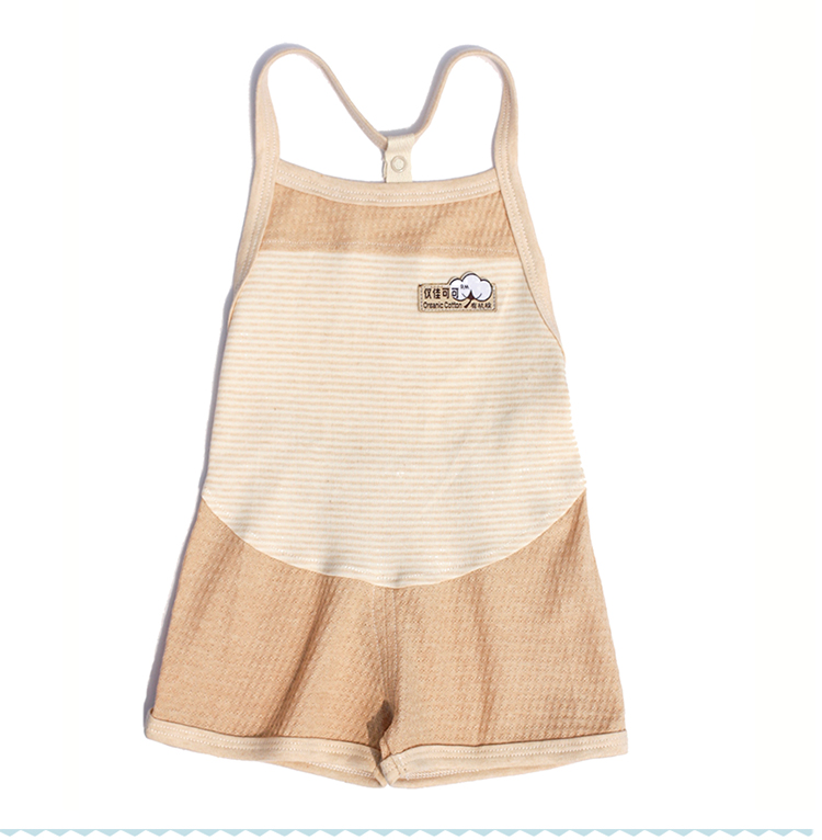 Cotton màu tự nhiên thậm chí quần chân bé cotton cotton mùa hè bé trai và bé gái thiếu quần áo mùa hè - Áo liền quần áo liền quần hình thú trẻ em