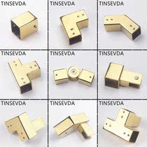 304 glass rod gold one-shaped shower room glass hanging clip L square tube bathroom diamond-shaped partition fixture