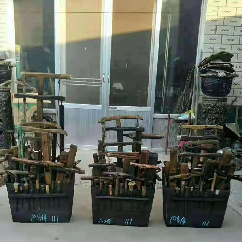 Folk Old Objects Woodworking Tools Old Carpenter Ruban Tools Suit 108 pieces Museum exhibition Decorative Swing Accessories
