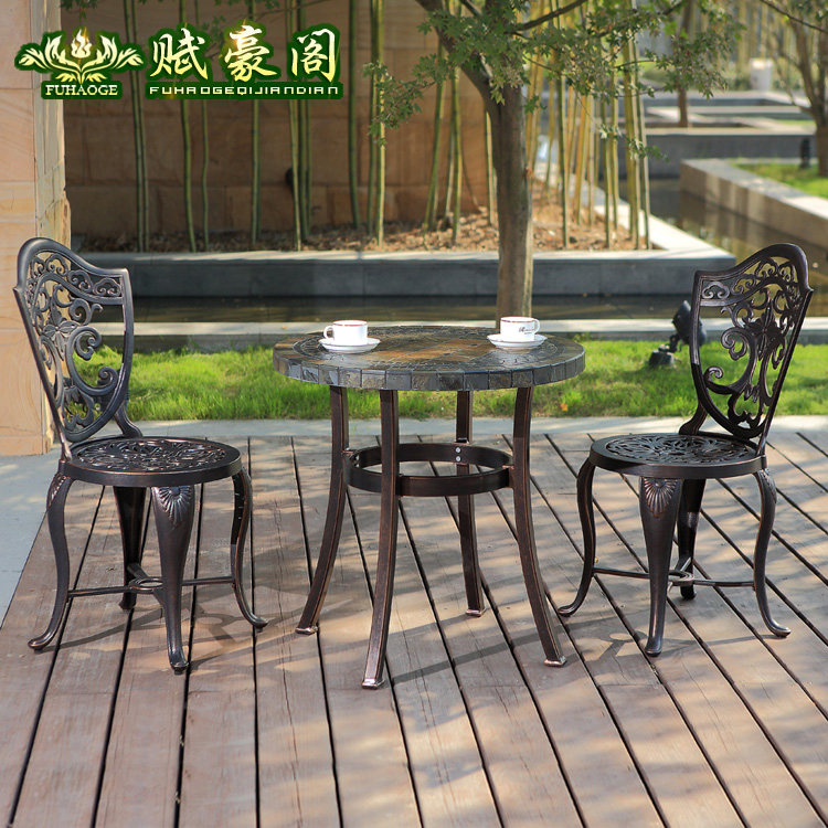 Outdoor tables and chairs wrought iron courtyard tables and chairs garden leisure cast aluminum tables and chairs three-five-piece set terrace balcony table and chair furniture