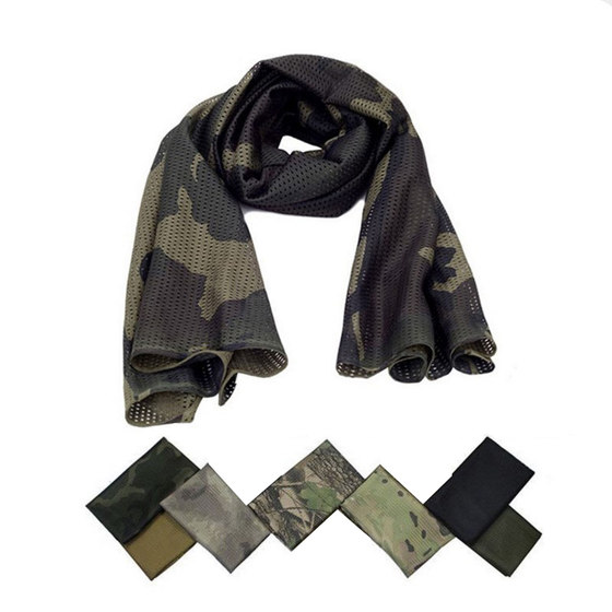 Thin scarf military fan tactical scarf lightweight anti-wind and sand breathable headscarf dust-proof camouflage net towel quick-drying small square scarf